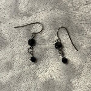 FREE WITH PURCHASE - Black and Silver Dainty Earrings (Freebie Option 6)